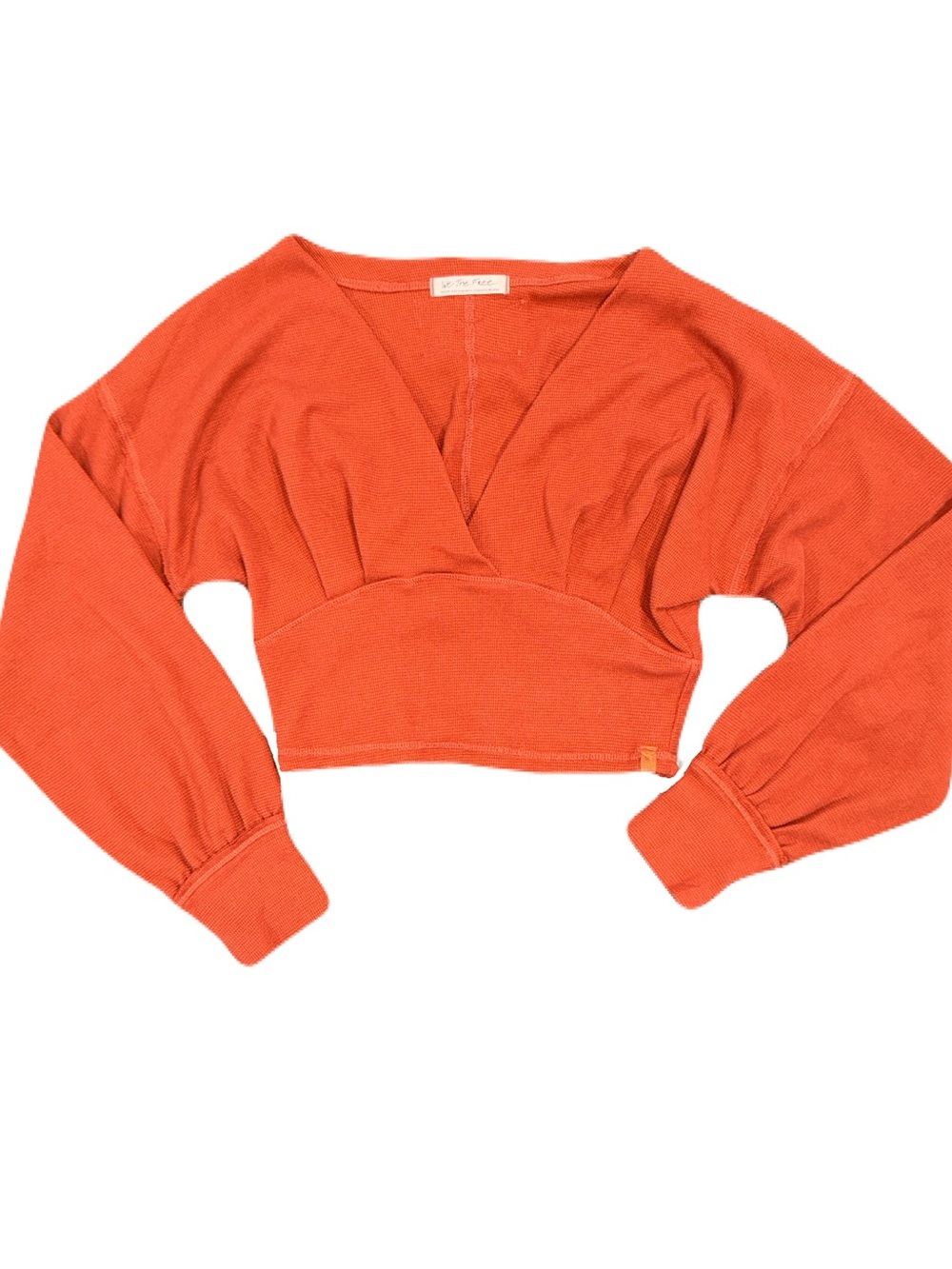 NWOT Free People We The Free All Nighter Long Sleeve Surplice Crop Top Size M